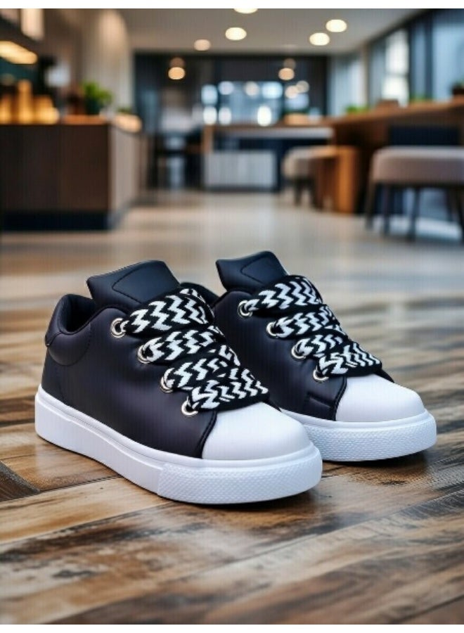 شوز كوتش سنيكرز رجالي و شبابي سبور كاجوال برباط ترندي وقاعدة بيضا مريحة – مناسب للمشي، الخروج اليومي، واللوك الترندي كود 5502 - Image 5